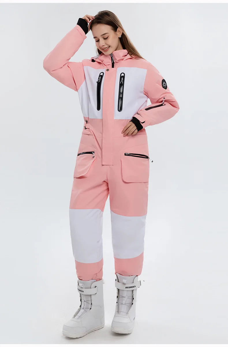 Frauen Winter Onesies Ski Anzug Im Freien Snowboard Jacke Hosen Herren Windproot Schnee Mantel Warme Isolierte Ski Overall Schneeanzug