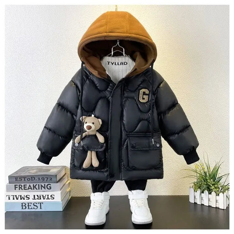 Warm halten Winter Jungen Jacke wasserdicht Mode Baby Mantel Kapuze Reiß verschluss Jungen Oberbekleidung Geburtstags geschenk 4 6 8 10 Jahre Kinder kleidung