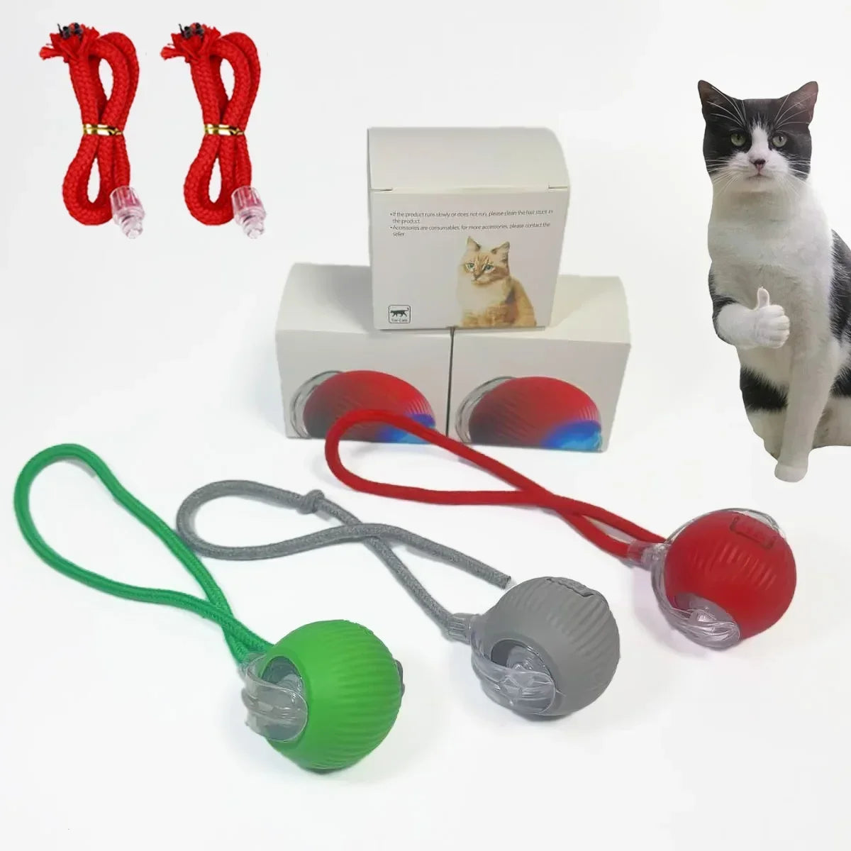 Intelligentes Katzenspielzeug, Haustierspielzeug, automatischer rollender Ball, gefälschter Schwanz, wiederaufladbar, elektrisches Haustier, interaktives Spielzeug, Hund, Katze, imitiert Maus