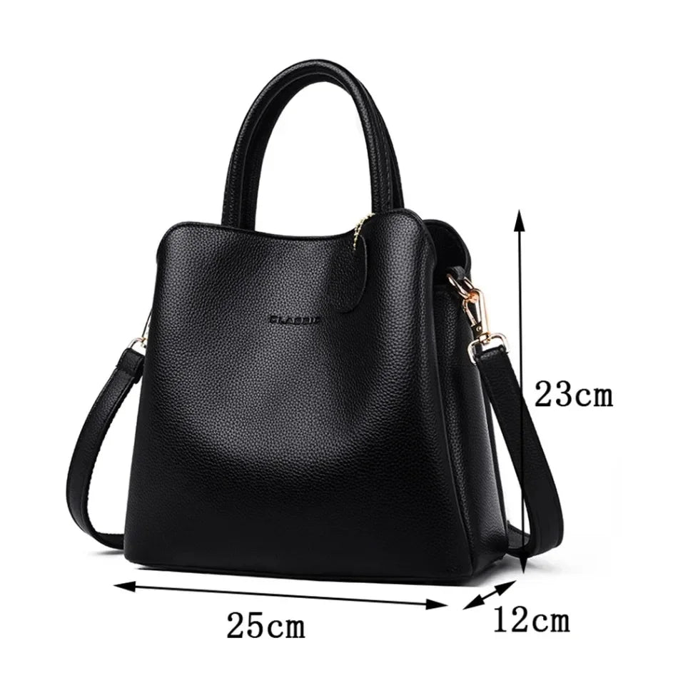 Neue 3-Haupttaschen-Leder-Luxus-Handtaschen für Damen, Designer-Umhängetaschen für Damen, kleine lässige Einkaufstasche, Sac A Main