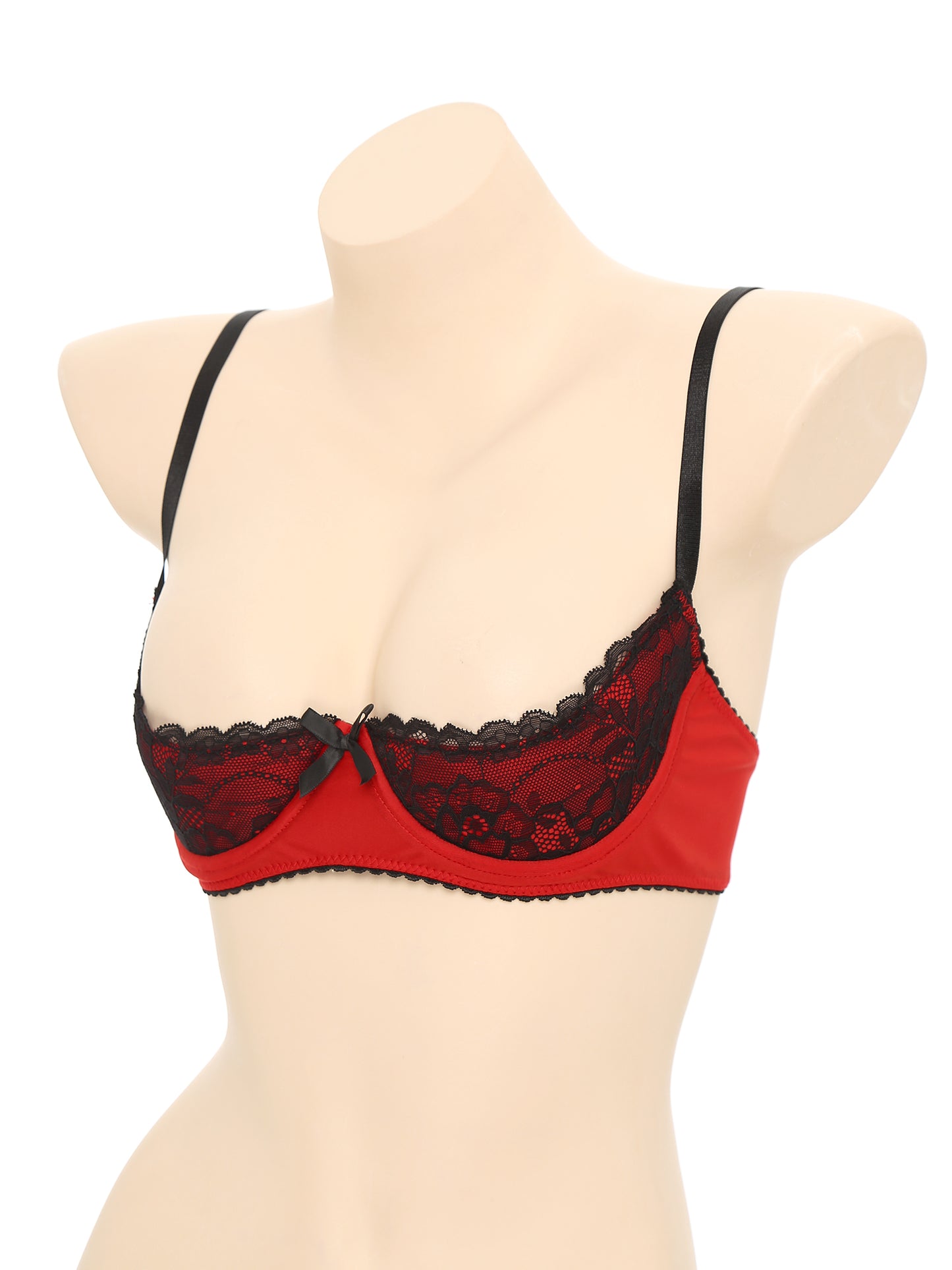 Damen sexy bestickte Spitze Demi Cup BHs Balcon ette ungefüttert unter verdrahtet Regal BH Bra lette Push-up Bandeau Unterwäsche