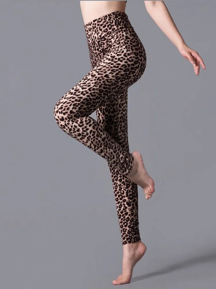 CUHAKCI High Waist Animal Printed Leggings Soft Stretchy Women Sexy Leopard Print Pencil Pants Sport Fitness Yoga Leggings S-2XL