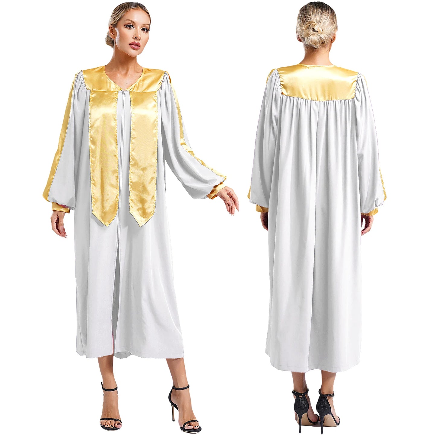 Damen Kirchenchor Robe Erwachsene Priester Pastor Prediger Minister Outfit Klerus Kleid Abschlusskleid Christliches Taufe Kostüm