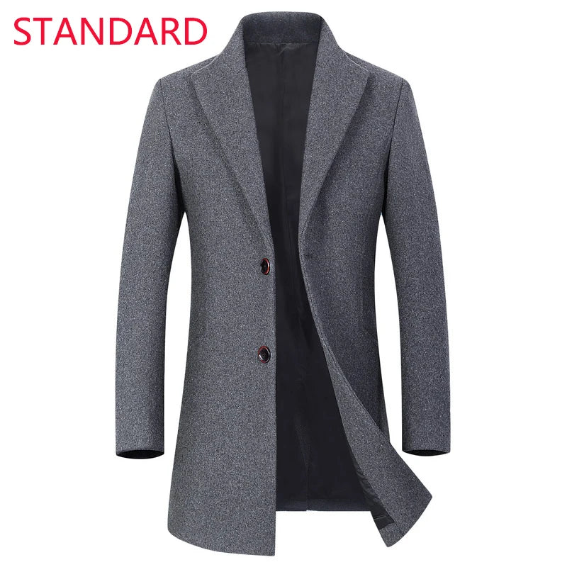 Herbst & Winter Boutique Wolle Mode einfarbig Herren lässig Business Woll mantel Jacke verdickt und warm Herren Trenchcoats