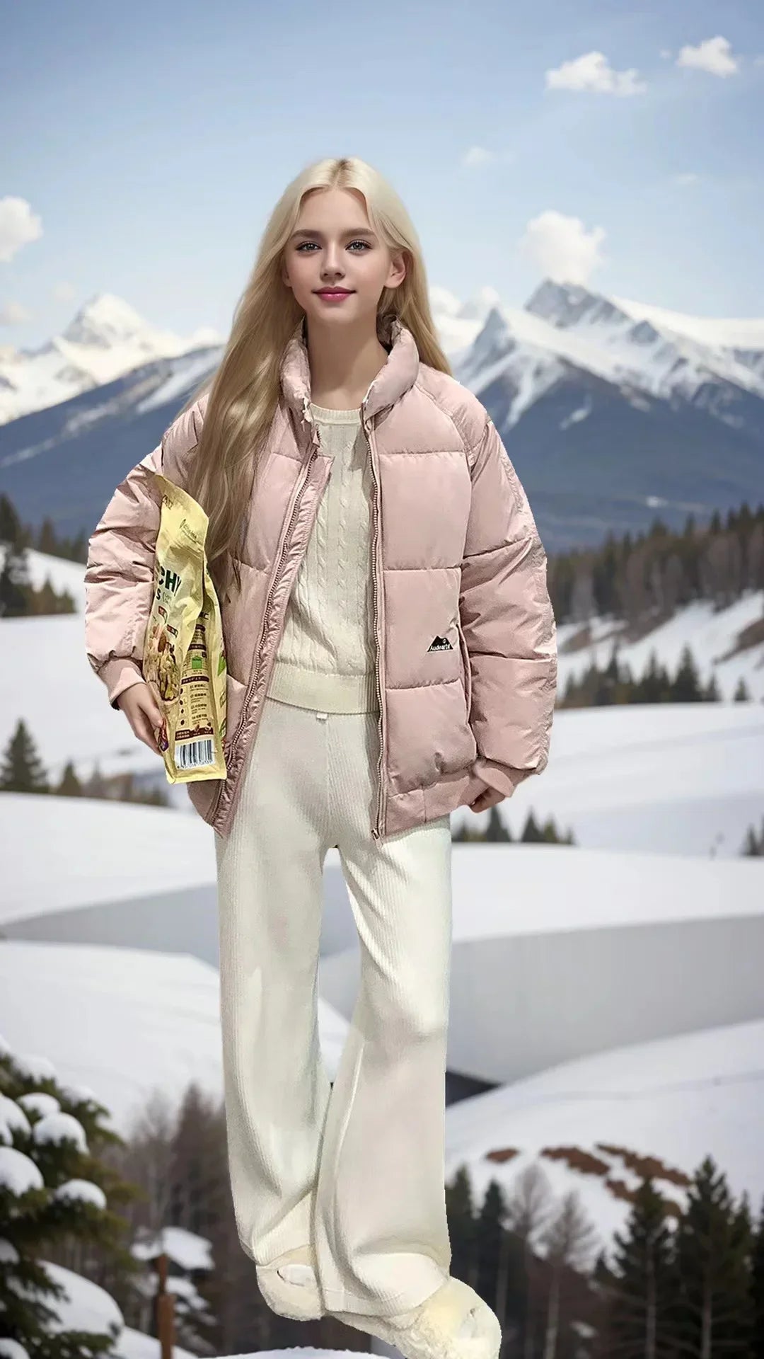 Süße Frau Daunen Baumwoll mantel Winter jacke warm lose koreanische Mode Stand Kragen Reiß verschluss 2024 neue weibliche Puffer jacke gepolstert