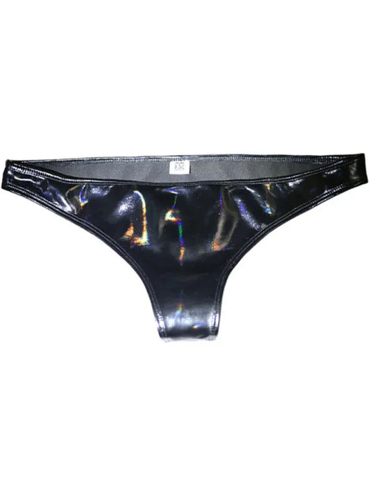 S-XXL Laser Shiny PU Leather Briefs Women Hot Sexy Panties Tanga Thong Wetlook PVC G String Femme Calcinha Bragas Mujer Lingerie