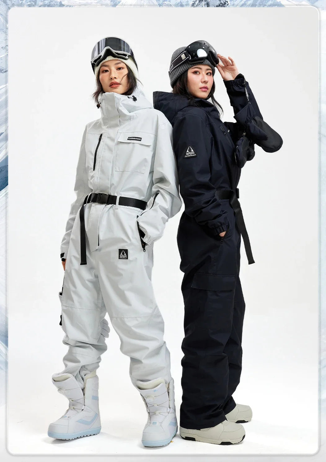 Ski suiten Frauen Männer mit Kapuze einteilige Schnee overalls wasserdicht 2025 Winter Snowboard Suiten wind dichte Ski overalls im Freien