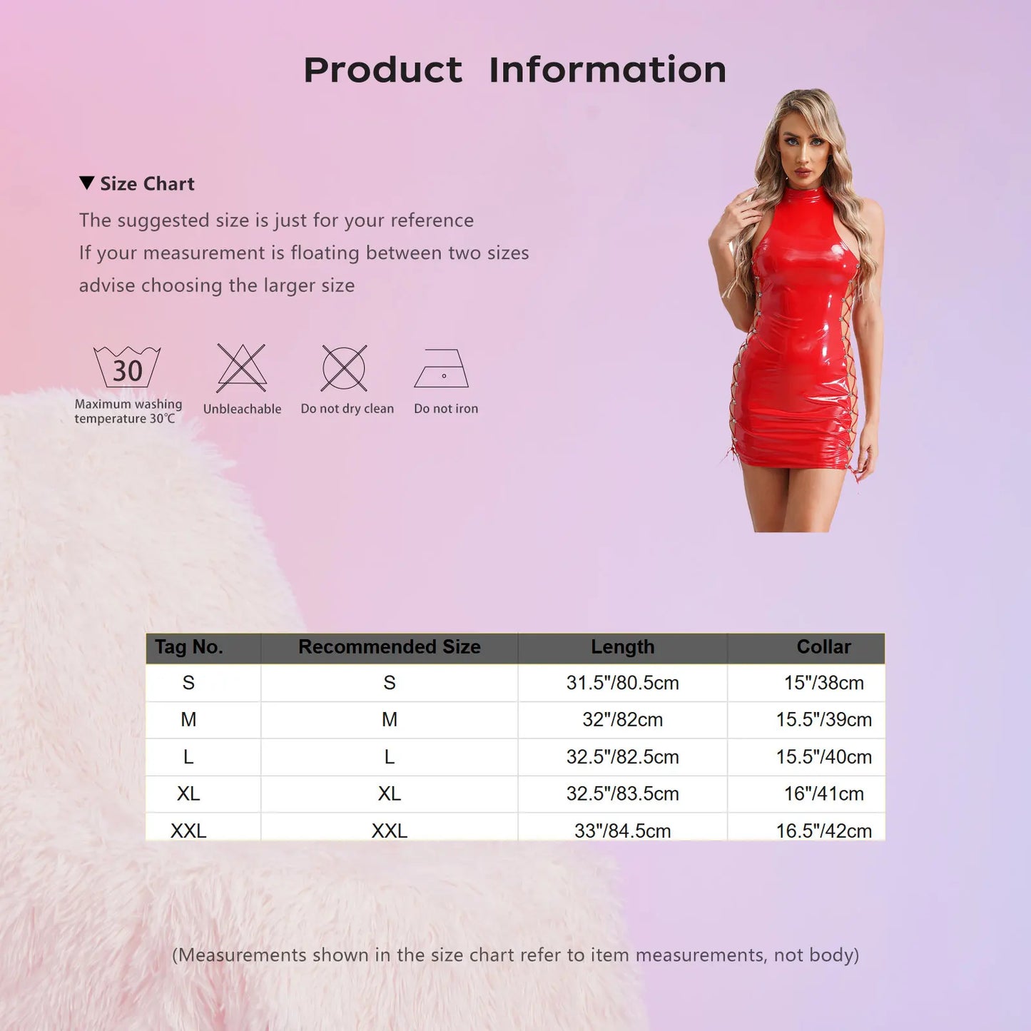 Ladies Pvc Leathers Bodycon Dress Mock Neck Zip Back Lace Up Side Mini Dresses Rave Party Club Dance Bodysuits