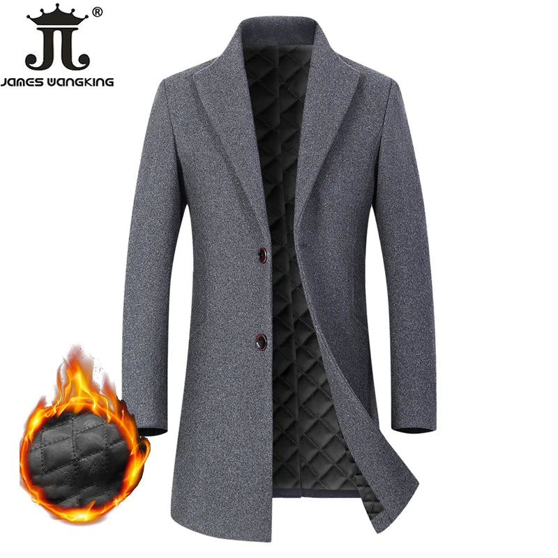 Herbst & Winter Boutique Wolle Mode einfarbig Herren lässig Business Woll mantel Jacke verdickt und warm Herren Trenchcoats