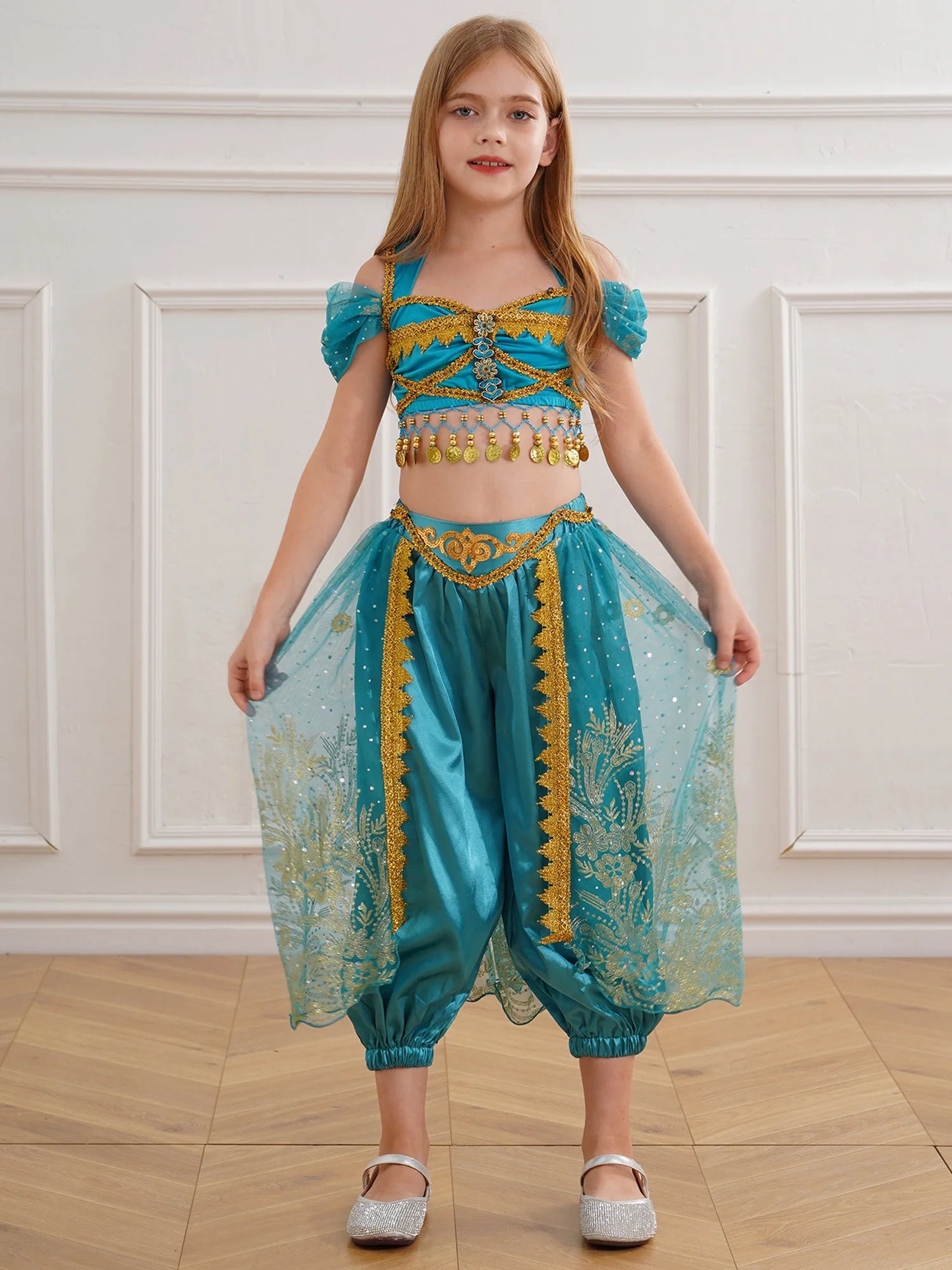 Kinder Mädchen arabische Prinzessin Kostüm Märchen Magie Charakter Kostüm für Halloween Geburtstag Cosplay Party Karneval