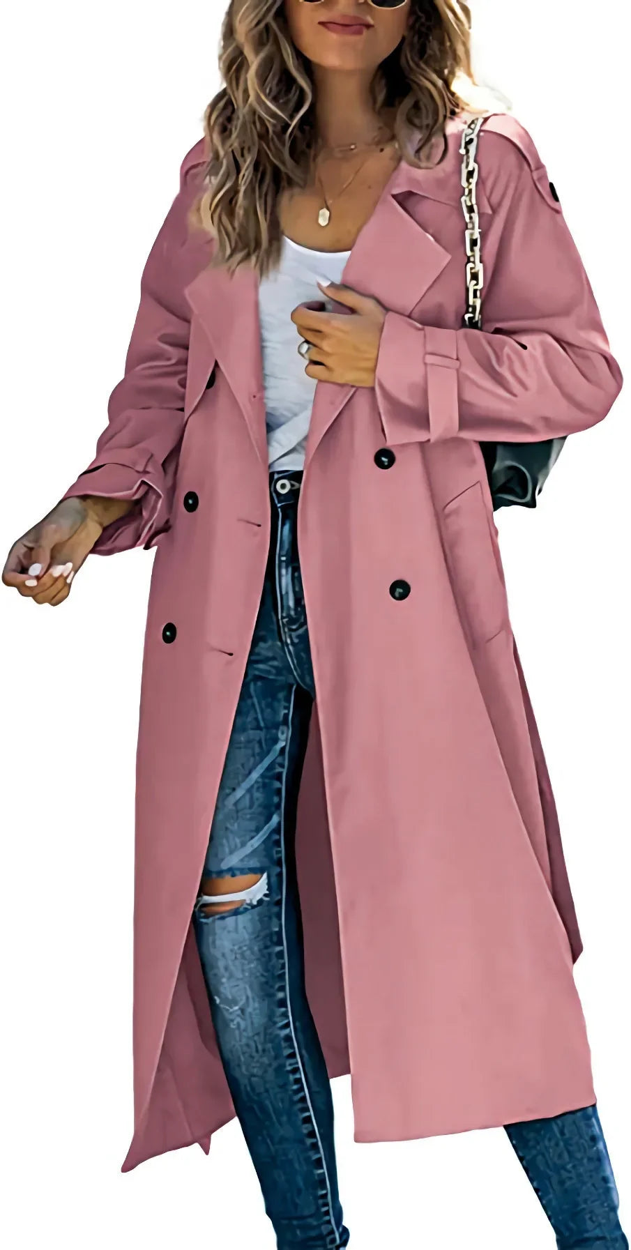 Amazon Independent Station Cross-Border European and American Women's Winter and Autumn Coat Jacket Overcoat Plus Size Trench Co