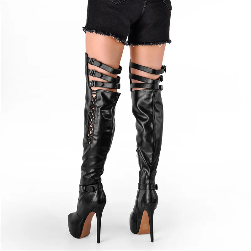 Only maker weiblich über dem Knie Stiefel dünne High Heel schwarz matt Seite Reiß verschluss Mode Frauen Winter Oberschenkel Stiefel