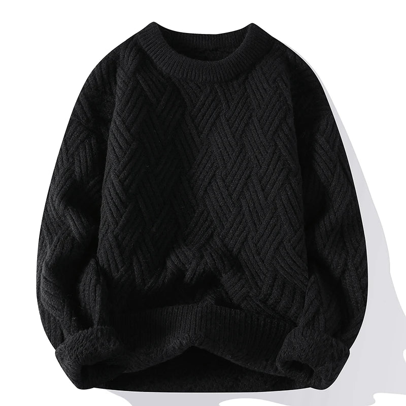 Herbst Winter o Hals Kint Pullover Männer einfarbig Casaul Pullover lose gestrickte Mode Streetwear warme Pullover Pullover Mann