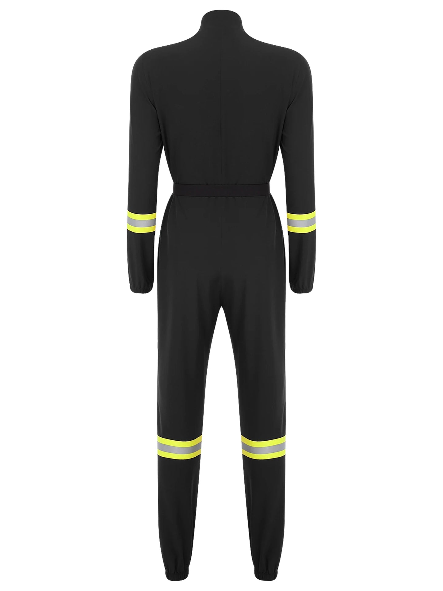 Damen Feuerwehr mann Kostüm Feuerwehr mann Langarm Front Reiß verschluss Overall Stram pler Overalls für Halloween Party Rollenspiel verkleiden