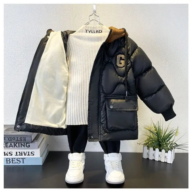 Warm halten Winter Jungen Jacke wasserdicht Mode Baby Mantel Kapuze Reiß verschluss Jungen Oberbekleidung Geburtstags geschenk 4 6 8 10 Jahre Kinder kleidung