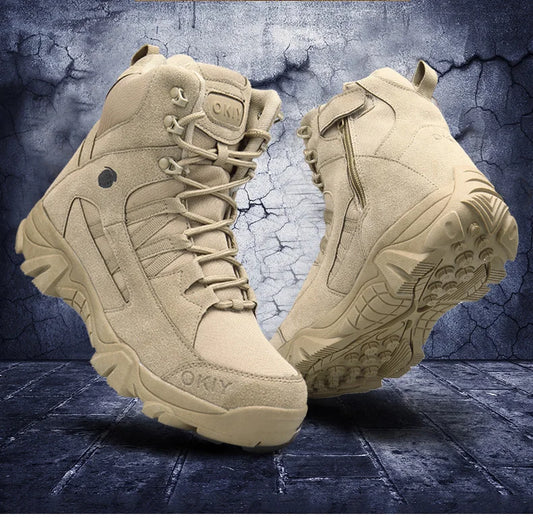 2023 Military Ankle Boots Men Outdoor Genuine Leather Tactical Combat Man Boots Army Hunting Work Boots For Men Shoes Casual Bot