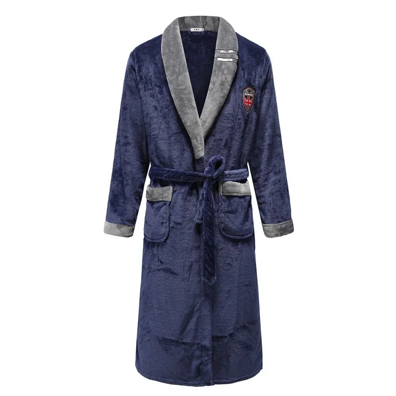 Flanell Frauen Kimono Bademantel Kleid mit Tasche PLUS GRÖßE 3XL Winter Verdicken Korallen Fleece Robe Nachtwäsche Hause Kleidung Lounge Tragen