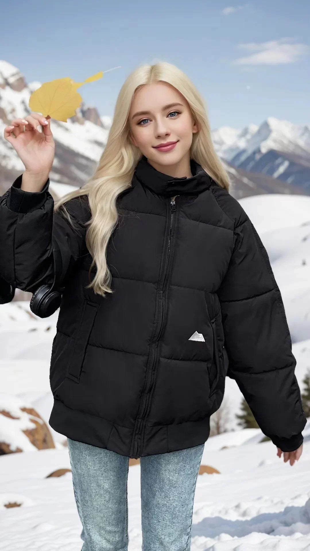 Süße Frau Daunen Baumwoll mantel Winter jacke warm lose koreanische Mode Stand Kragen Reiß verschluss 2024 neue weibliche Puffer jacke gepolstert