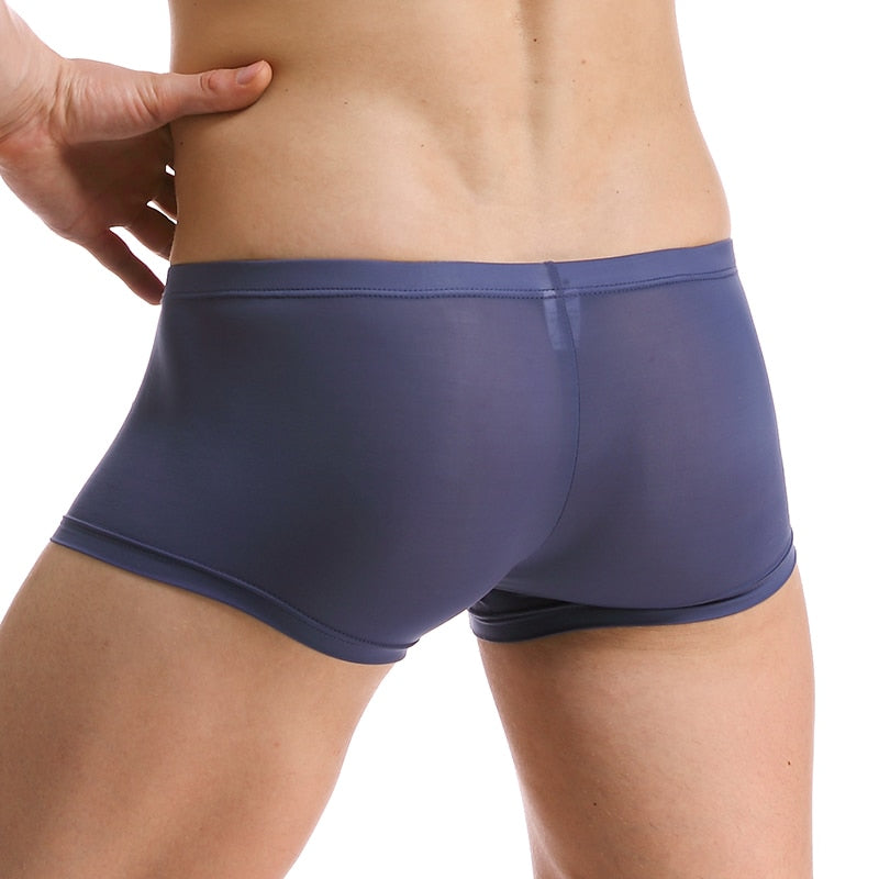 Sexy Men&#39;s Underwear Ice Silk Men&#39;s Panties Sexy Seamless Boxer Shorts Underpants Bikini Ultra-thin Boxers