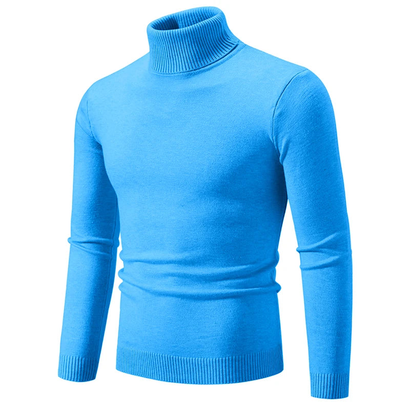 Herren gestrickte Roll kragen pullover Herbst Winter Slim Fit Strick pullover Männer lässig einfarbig Roll kragen pullover Strick pullover Mann