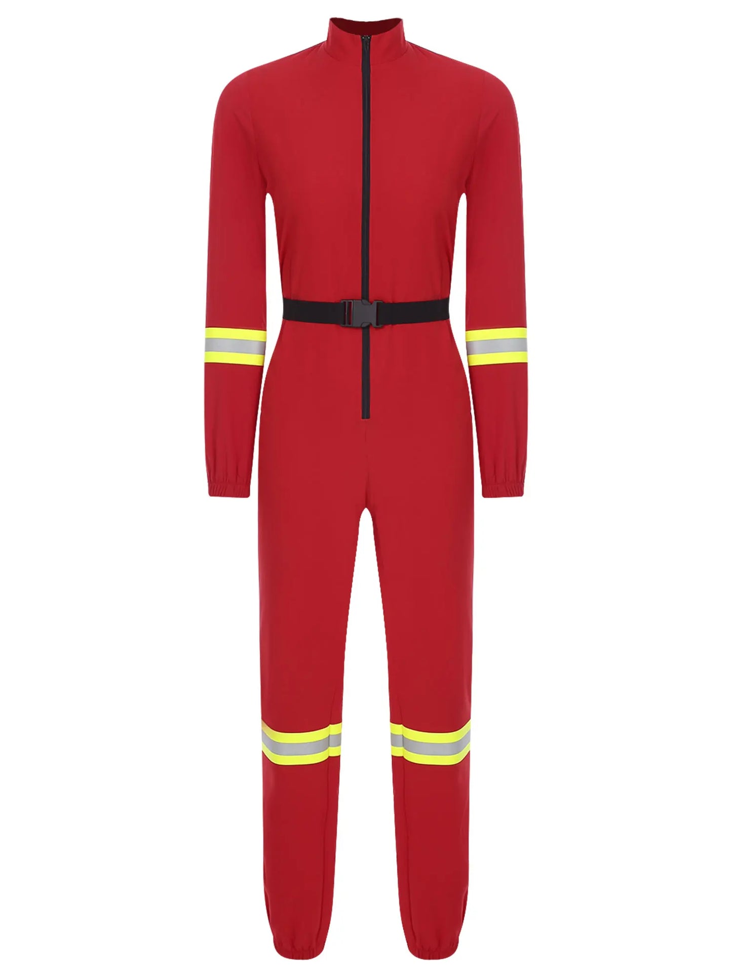 Damen Feuerwehr mann Kostüm Feuerwehr mann Langarm Front Reiß verschluss Overall Stram pler Overalls für Halloween Party Rollenspiel verkleiden