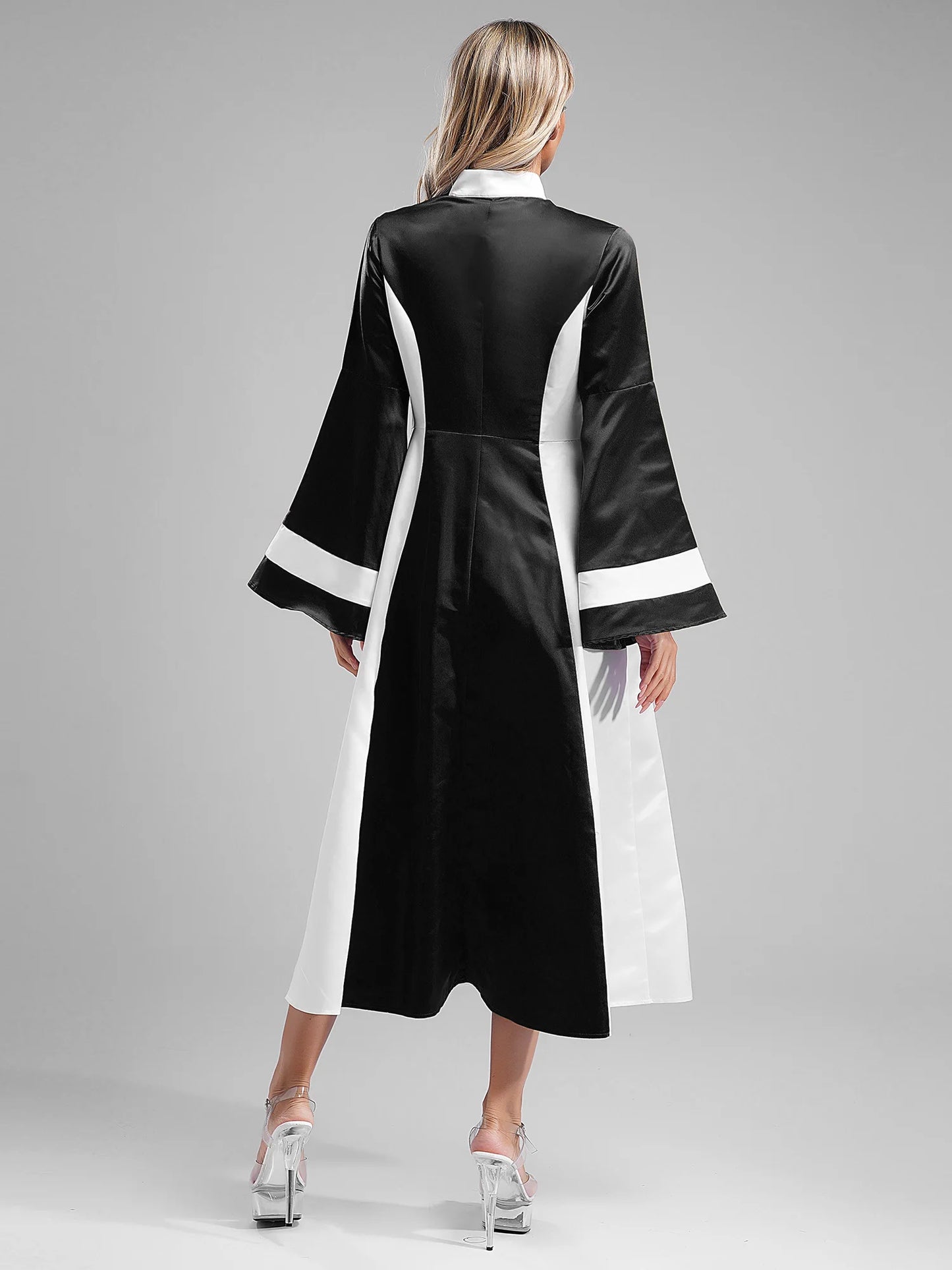 Mittelalterliches Klerus-Kleid für Damen, lange ausgestellte Ärmel, elegante Kirchenrobe, Pastor, Chor, christliches Kleid, Halloween-Cosplay-Kostüme