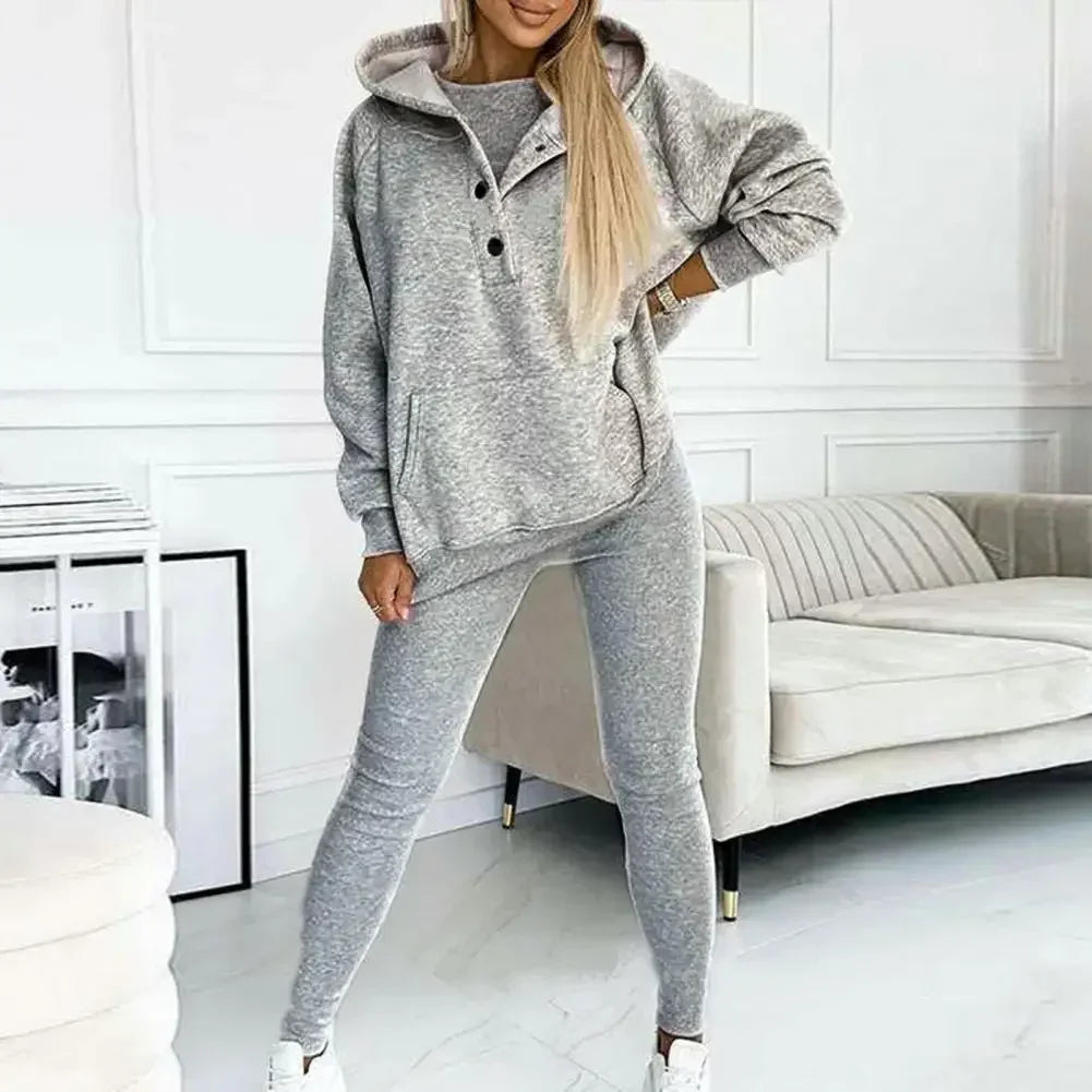 Frauen 3-teiliges Set Lässige Herbst Winter Sport Anzug Hoodies + Weste + Hosen Warme Sportliche Frauen Set outwear Anzug