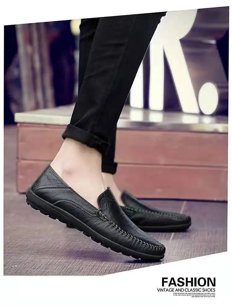 Männer Lederschuhe Männer Frühling Slipper Slip on Business Casual Lederschuhe klassische weiche Mokassins Hombre atmungsaktive Flats Schuhe