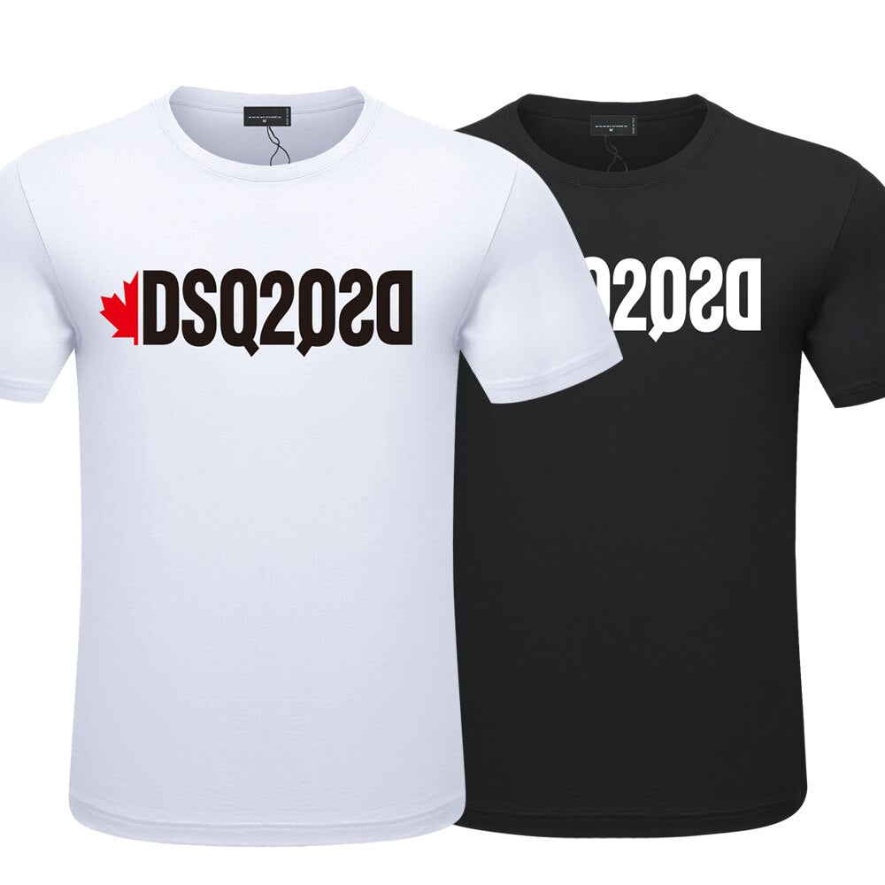 Mens Summer T-Shirt DSQ2 Brand Print Men's and Women's Mens Casual Loose Short Sleeve Couple T-shirt High Quality Cotton Hip Hop