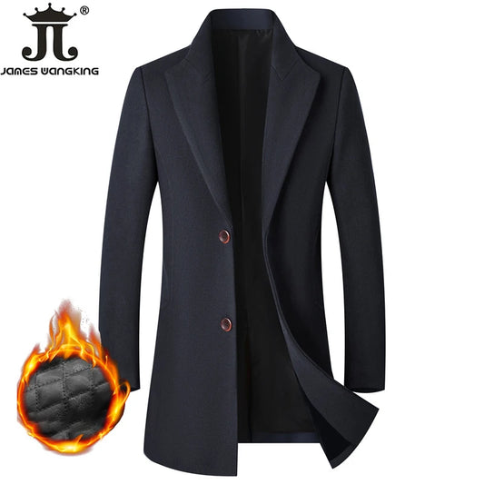 Herbst & Winter Boutique Wolle Mode einfarbig Herren lässig Business Woll mantel Jacke verdickt und warm Herren Trenchcoats