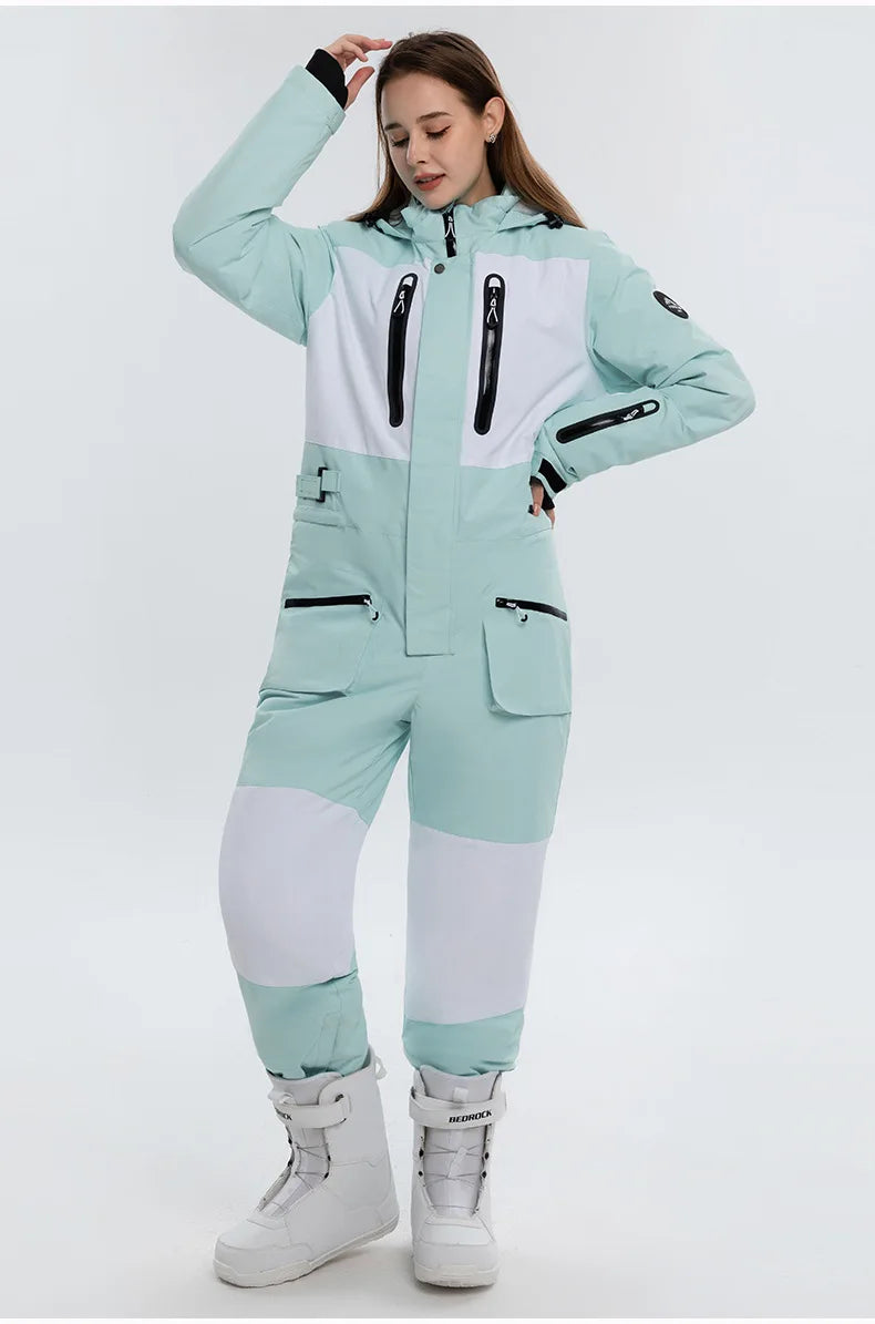 Frauen Winter Onesies Ski Anzug Im Freien Snowboard Jacke Hosen Herren Windproot Schnee Mantel Warme Isolierte Ski Overall Schneeanzug