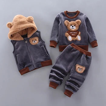 1 2 3 4 Jahre Herbst Winter Mädchen Kleidung Sets niedlichen Kaninchen halten Mode Mantel Weste Hosen Baby Prinzessin Anzug Kinder Kleidung