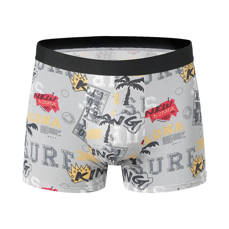 4 teile/los europäische und amerikanische Größe Hombre Männer Boxershorts männlich bedruckte bequeme Badehose übergroße Unterwäsche Shorts