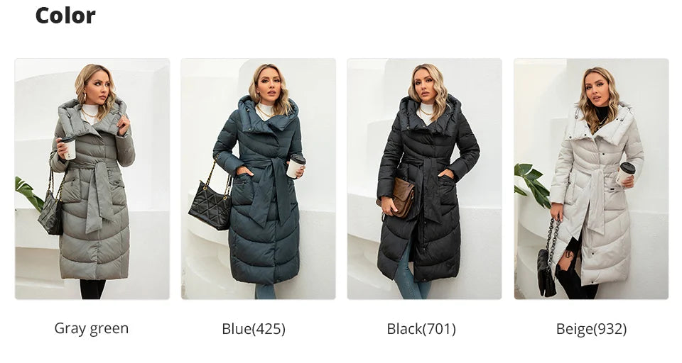 Gasman Mode Parkas Frauen lässig Kapuze Taschen gürtel Frauen Daunen jacke weibliche Mäntel Outwear