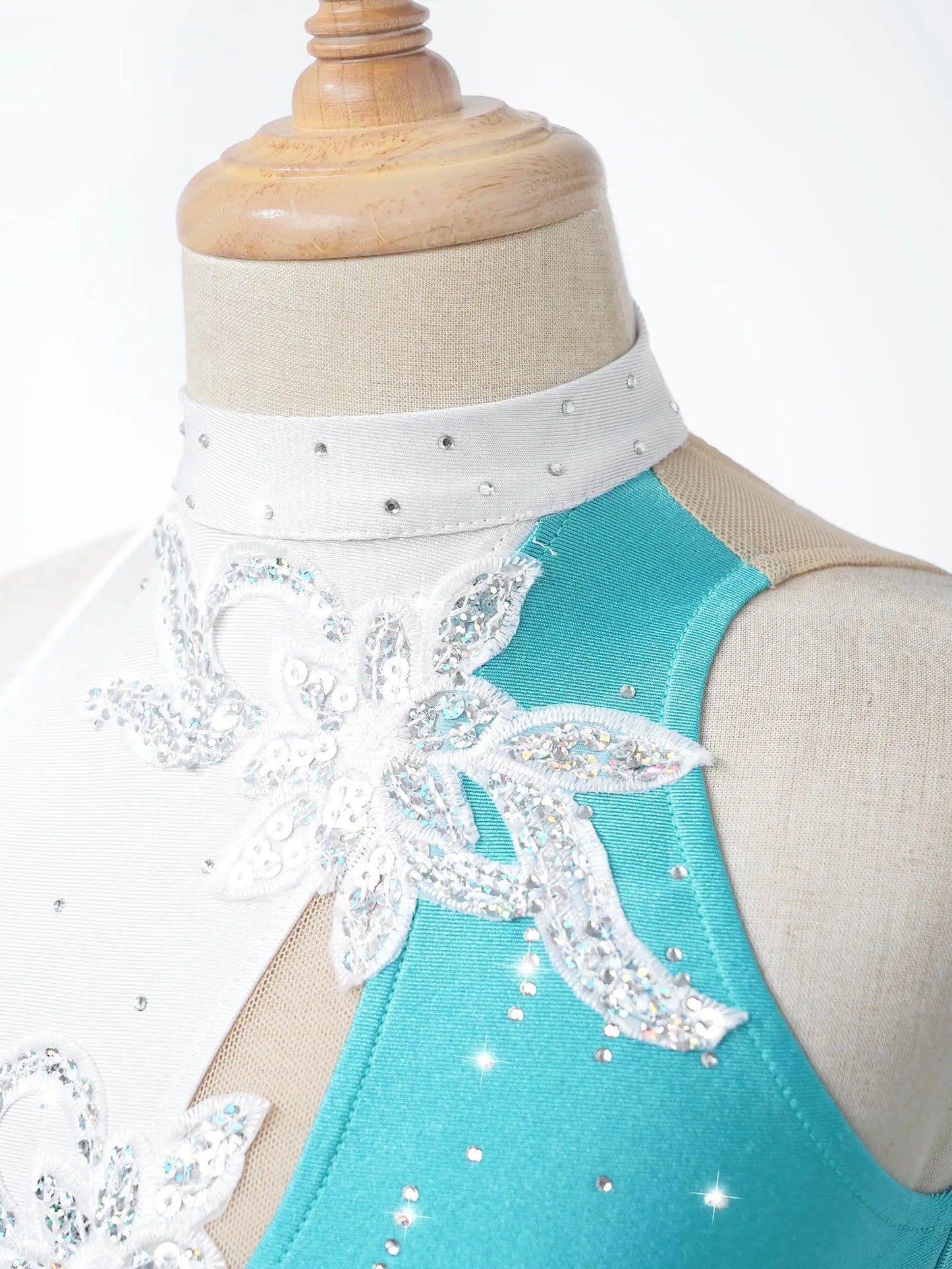 Shiny Sequins Floral Ballet Gymnastics Leotard for Girls Kids Figure Skating Dress Child Contemporary Lyrical Dance Costumes