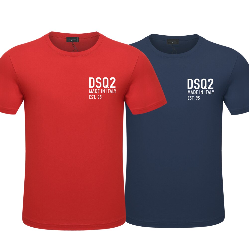 Mens Summer Print T-Shirt DSQ2 Brand Men's and Women's Mens Casual Loose Short Sleeve Couple T-shirt High Quality Cotton Hip Hop