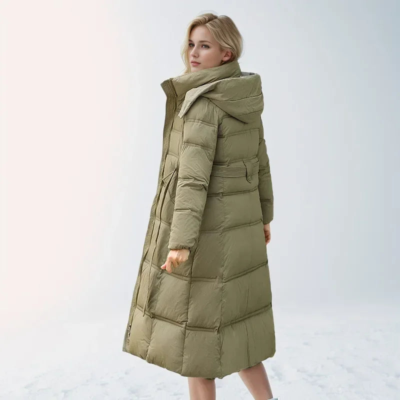 2024 neue Winter Frauen lange Parkas Taschen dicke warme Kapuze Daunen Baumwoll mantel weibliche lose Puffer Jacken wind dichten Schnee mantel