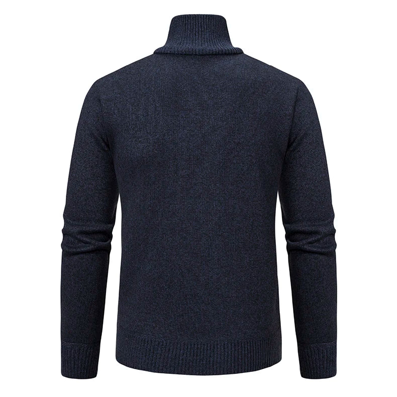 Herbst Winter Herren Strick pullover halber Reiß verschluss Pullover Herren Mode Slim Fit Stehkragen warme lässige Strick pullover