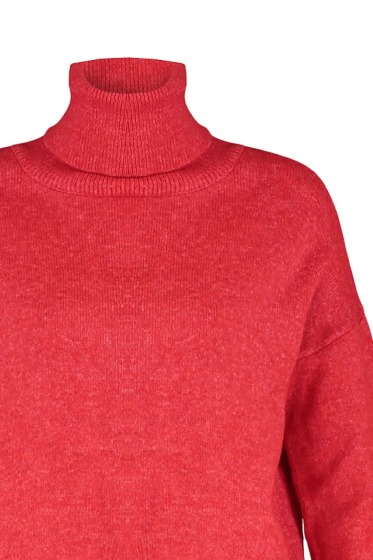 Trendyol TYZA Damen-Pullover, Übergröße, lässige Strickwaren, einfarbiger Rollkragenpullover, schulterfreie Pullover und Pullover, Übergröße, lässige Strickwaren