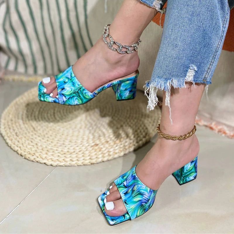 Liyke hochwertige gemütliche Leder Frauen Hausschuhe Sandalen Mode Open Toe Low Square Heels Panto letten Outdoor Casual Beach Slides Schuhe