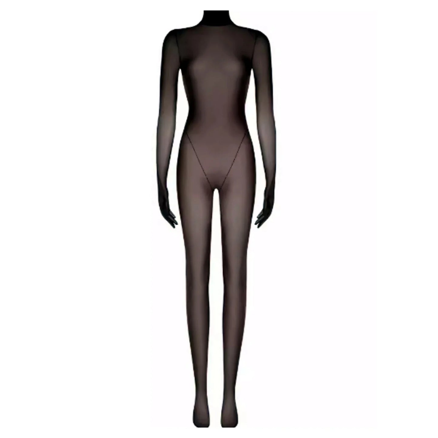 Frauen sexy durchschauen Ganzkörper abdeckung Body stockings Body suits Voll finger handschuhe schüren Overalls Rave Party Teddy Nachtwäsche