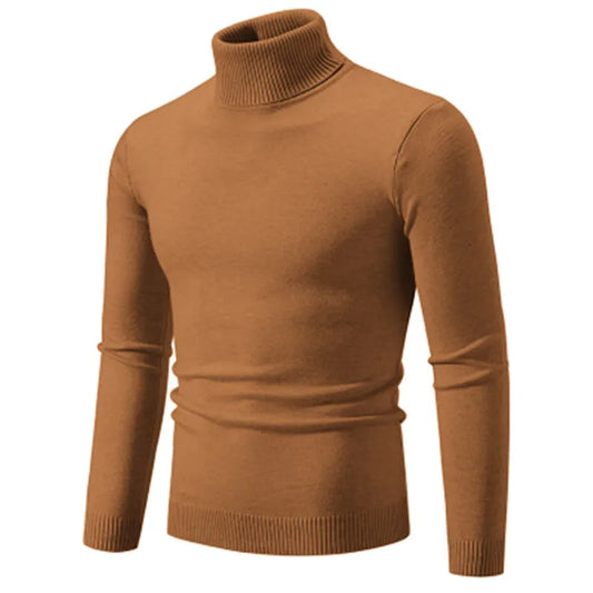 Herren gestrickte Roll kragen pullover Herbst Winter Slim Fit Strick pullover Männer lässig einfarbig Roll kragen pullover Strick pullover Mann