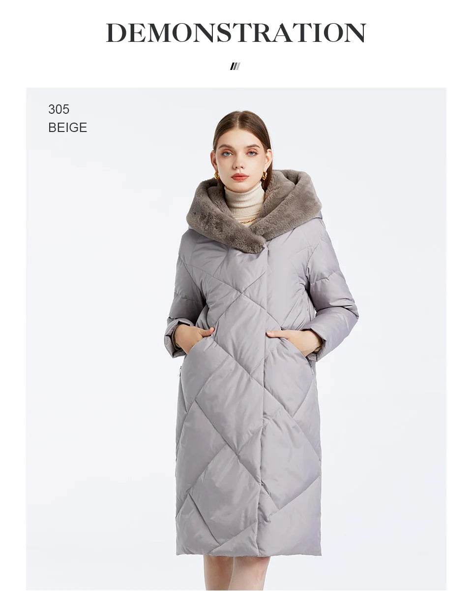 MIEGOFCE 2024 Winter Baumwolle Parka Mode Faux Pelz Kragen Langarm Warme frauen Mantel Winddicht Stepp Kapuze Jacke D23708