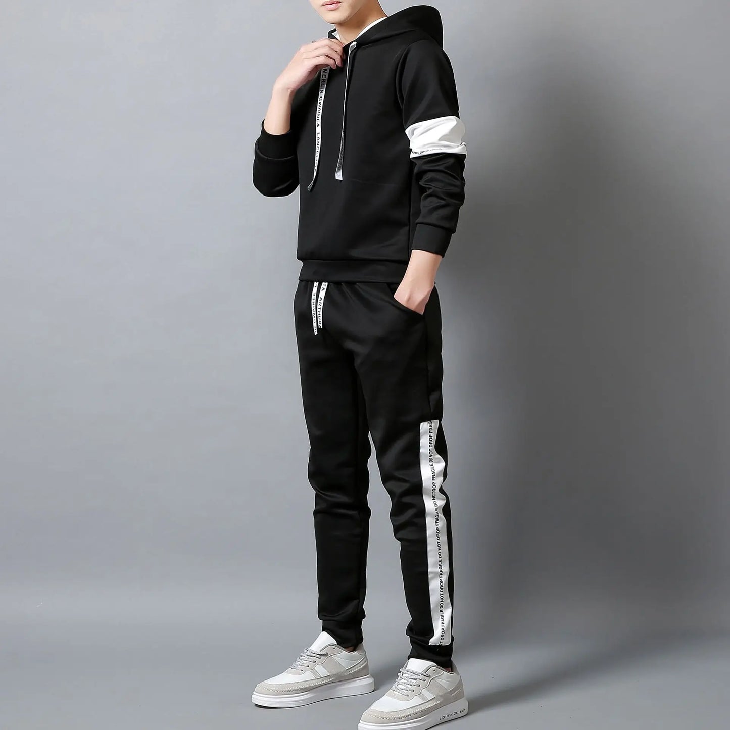 New Men's Tracksuits 4XL Sweatershirts Suit  Gyms Hoodies+Pants Streetwear Student Casual Suit Men Sports Hoodie Suits AF738