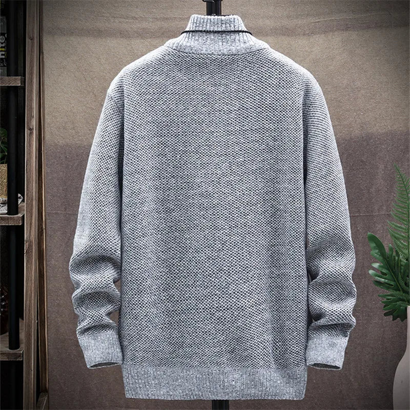 Neue Herbst Winter Herren Rollkragenpullover FashionSolid Farbe Gestrickte Pullover Männer Täglich Schwarz Weiß Rollkragenpullover für Männer