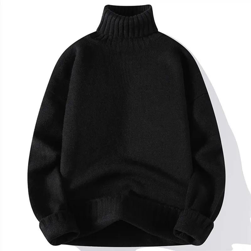 Neue Rollkragen Pullover Männer Pullover Casual Einfarbig Gestrickte Schwarz Pullover Mode Herbst Winter Männer Kleidung 2023 Pullover Mann