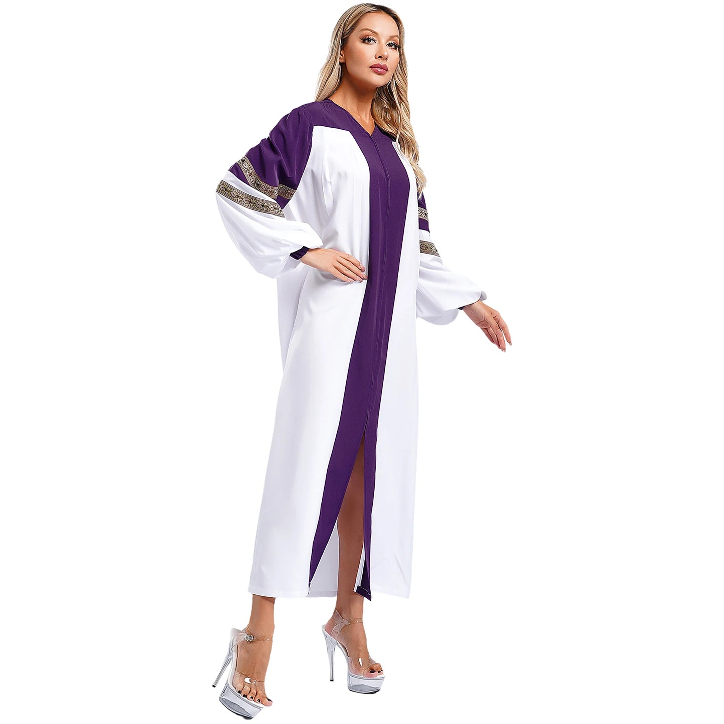 Damen Klerus Roben Minister Chor Robe Mittelalter Soutane Prediger Pastor Lange Kleider Abschlusskleid Halloween Cosplay Dress Up