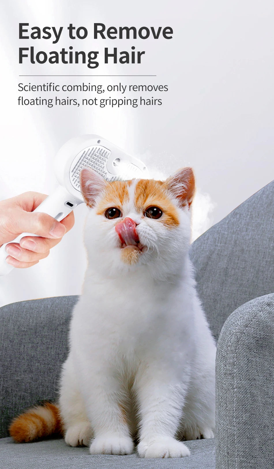 Rojeco Haustier automatische Spray Haarkamm Katzen haar Glättung bürste für Haustiere Hund wiederauf ladbare Haaren tfernung Kamm Katze Pflege bürste