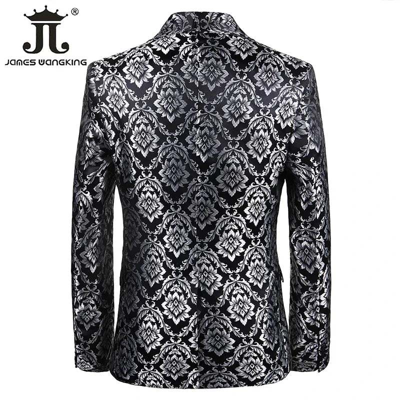 Luxuriöse Boutique Slim Print Herren Anzug Jacke Prom Bankett Smoking Bräutigam Hochzeitskleid Blazer Social Herren Formelle Anzüge Bühnenthost