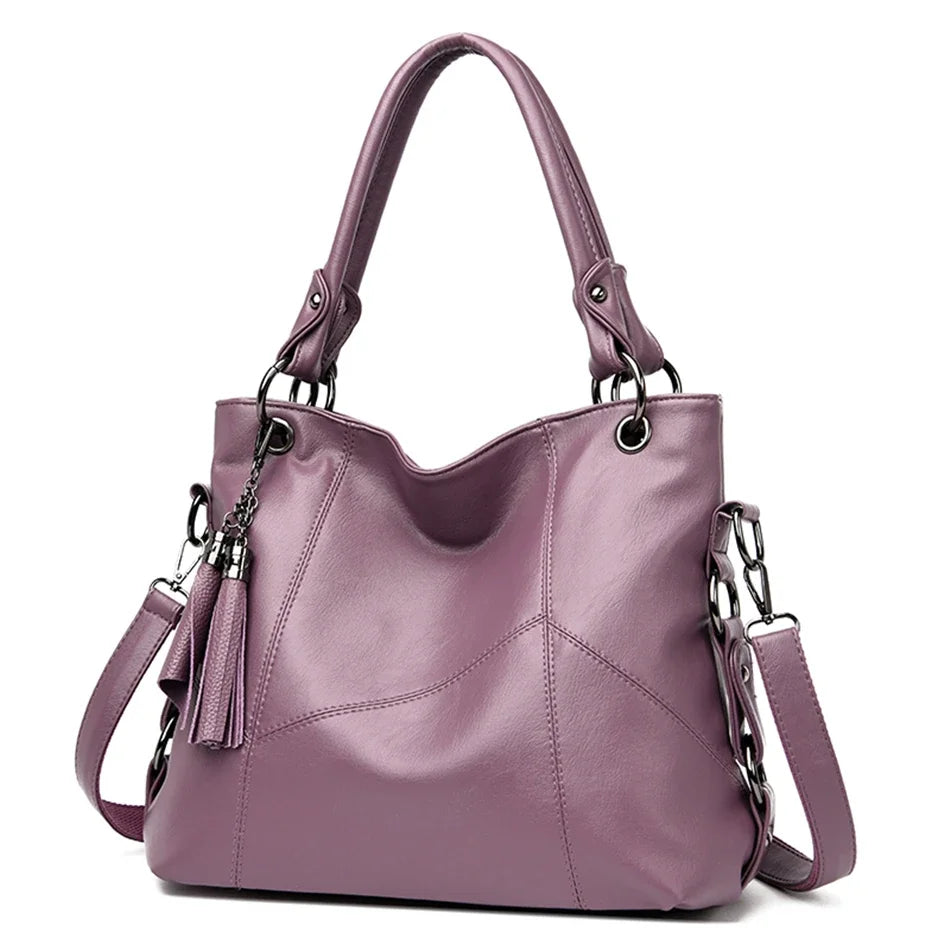 Marke Frauen Casual Tote Tasche Luxus Handtasche Große Damen Echtes Leder Quasten Umhängetaschen für Frauen 2024 Sac EIN Haupt